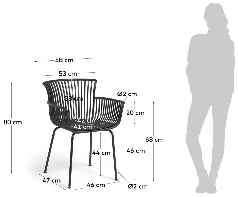 Čierna záhradná stolička Kave Home Surpika