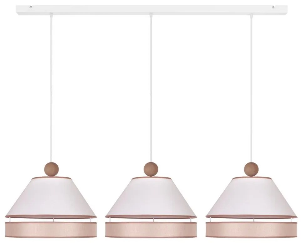 Duolla - Luster na lanku AVIGNON 3xE27/15W/230V biela/béžová