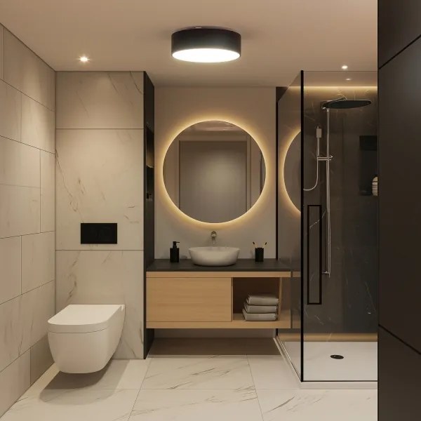 Brilagi - Kúpeľňové stropné svietidlo POOL 3xE27/15W/230V pr. 40 cm IP54 čierna
