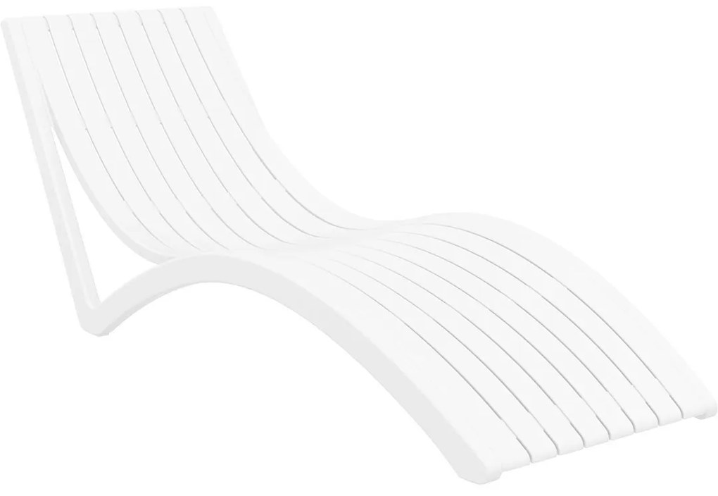 SLIM záhradné lehátko white