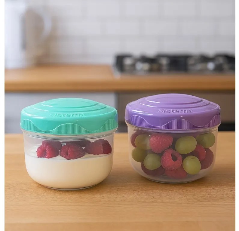 SISTEMA Mini 2 krabičky na desiatu, 2 x 210ml SISTEMA, mix farieb