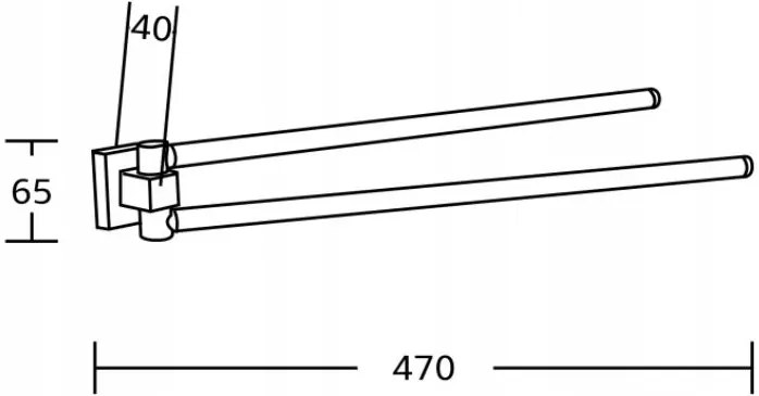 Nástenný vešiak na uteráky MAXMAX MEXEN RUFO - 2 ramenný - čierny matný, 7050925-70