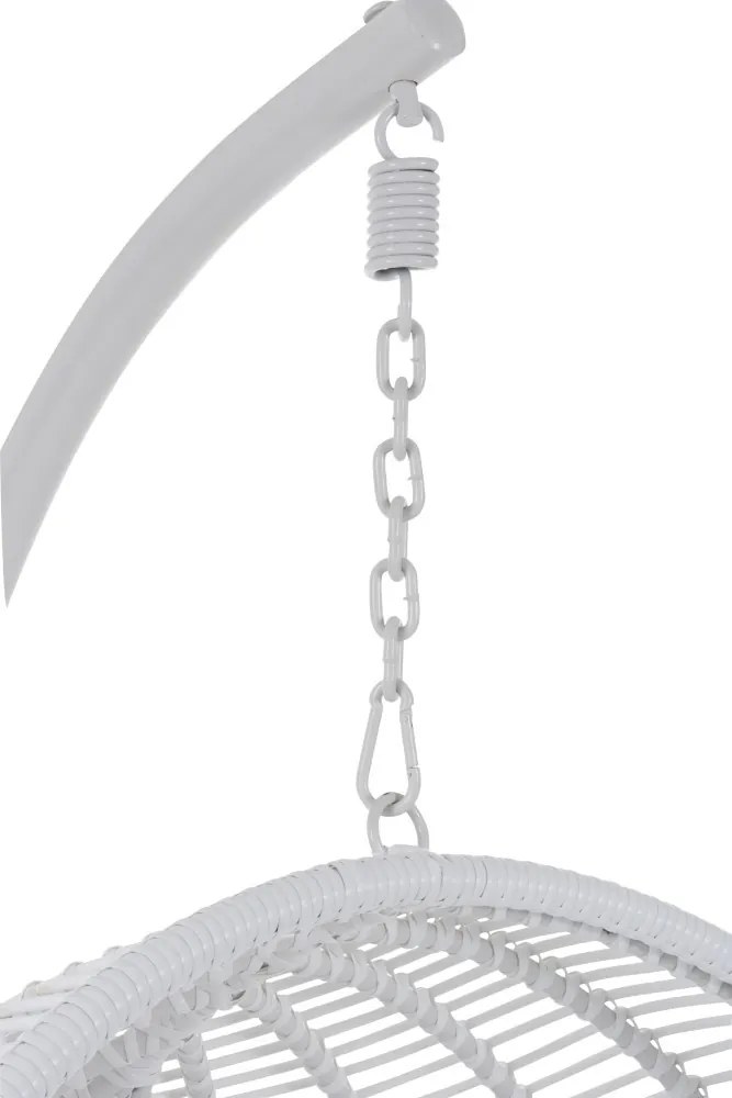 Závesné biele záhradné ratanové kreslo Lounge White -119*110*193 cm