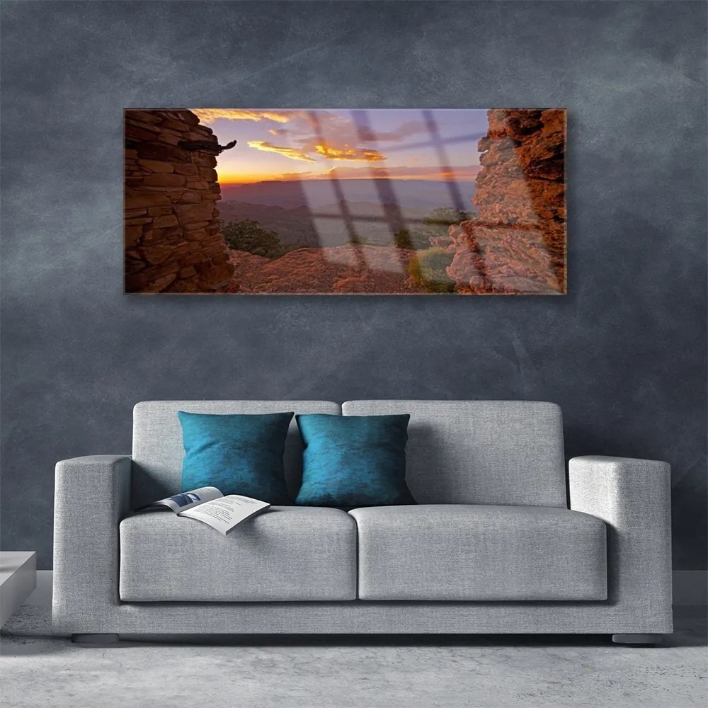 Obraz plexi Skala mraky nebo krajina 120x60 cm