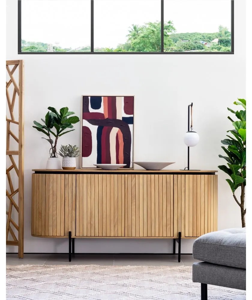 Nízka komoda z mangového dreva v prírodnej farbe 170x80 cm Licia – Kave Home