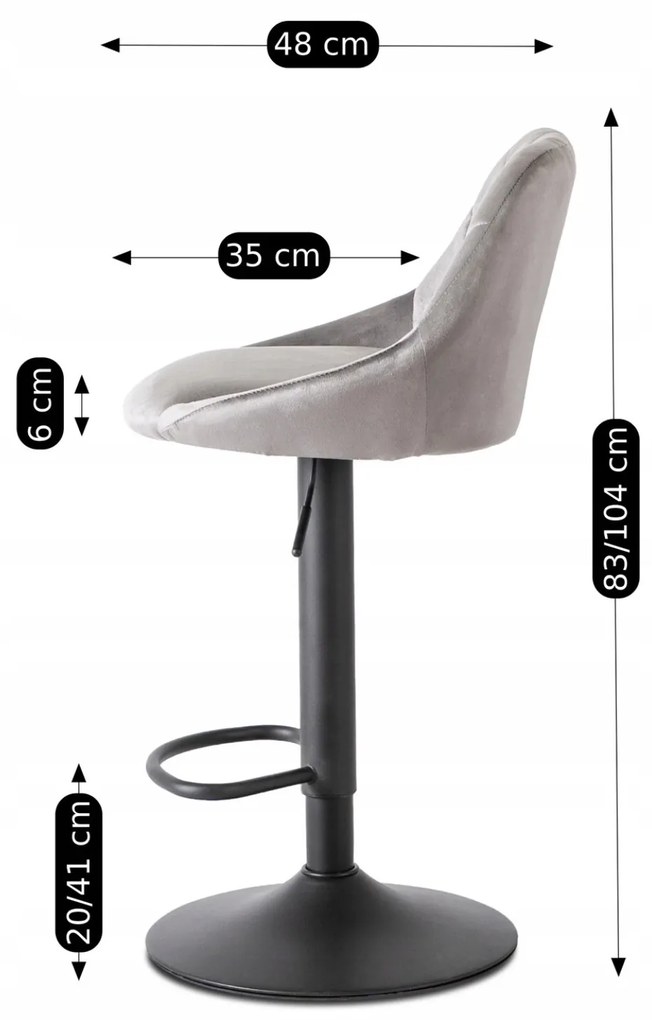 PROXIMA.store - Barová stolička EDA FARBA: tmavosivá