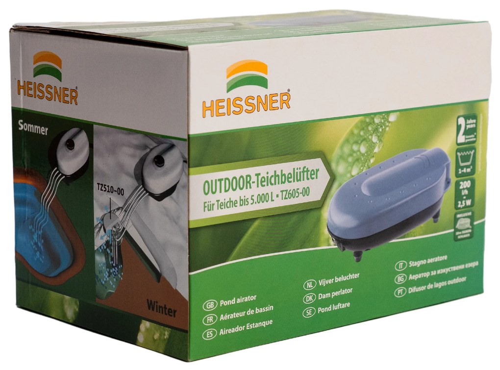 Vonkajšia klimatizácia Heissner 240 l/h, 4 W, objem jazierka do 5 m³, nastaviteľná