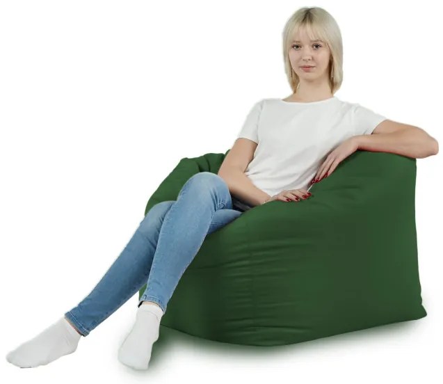 Sedací vak AMALFI plyš tmavo zelený