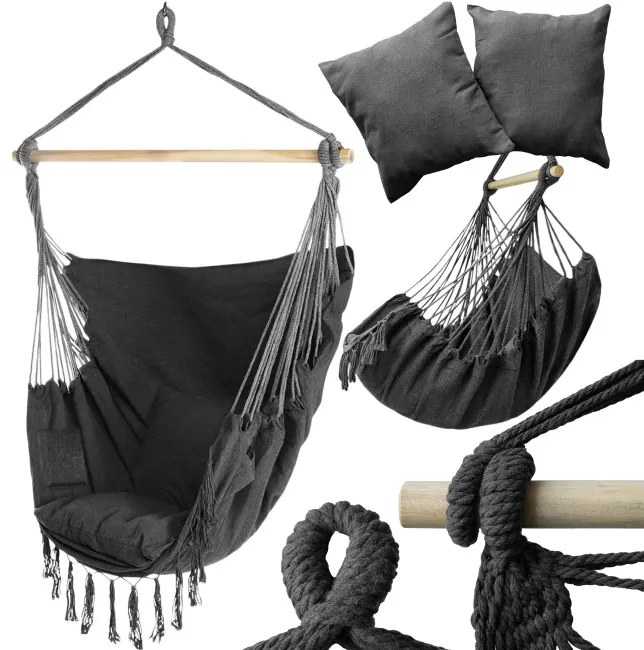 Závesné kreslo BAHIO grafitové