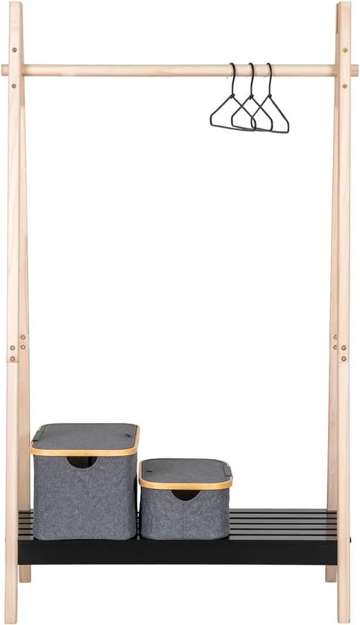 Čierny stojan na oblečenie z masívu pavlovnia Torino - House Nordic