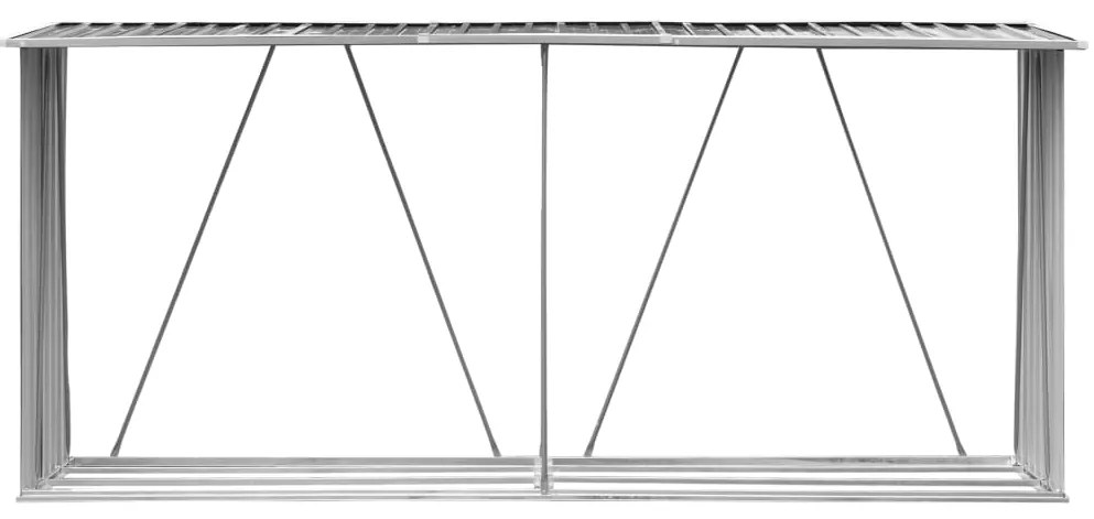 Záhradná kôlňa na drevo galvanizovaná oceľ 330x84x152 cm antracitová