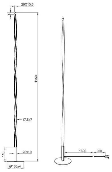 Reality - LED Stmievateľná stojacia lampa SPIN LED/10,5W/230V