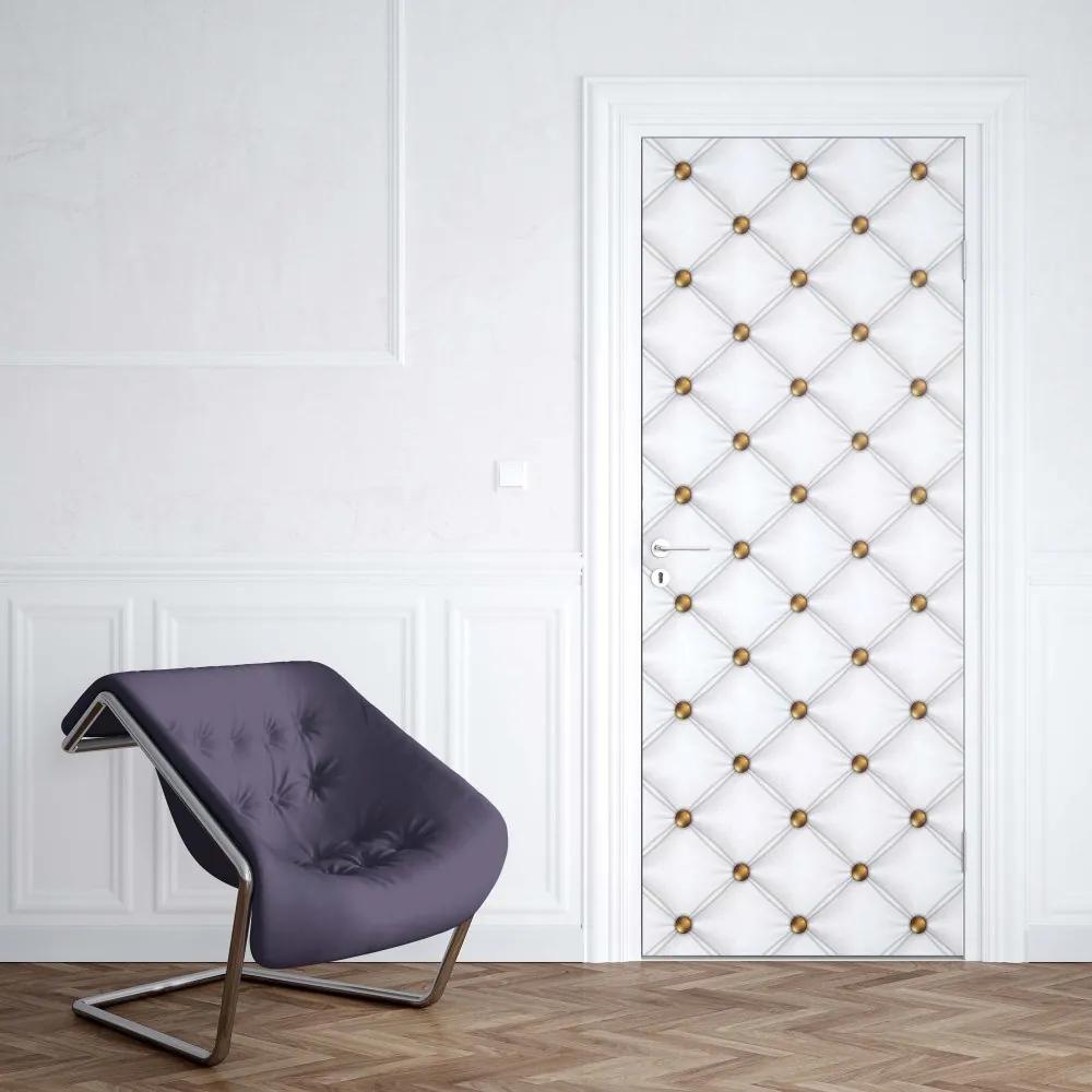 GLIX Fototapeta na dvere - Luxury White Chesterfield Texture