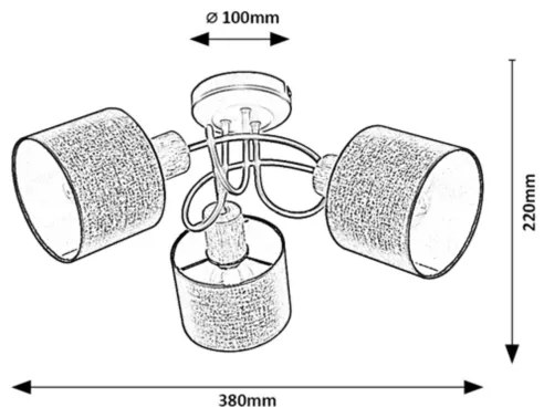 Rabalux 3246 - Prisadený luster MIGUEL 3xE14/40W/230V