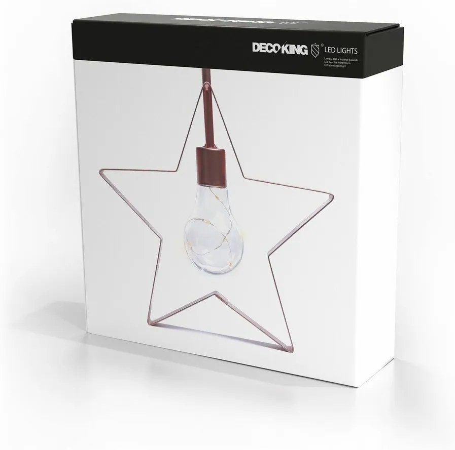 DecoKing Vianočná lampa Hviezdička teplá biela, 5 LED