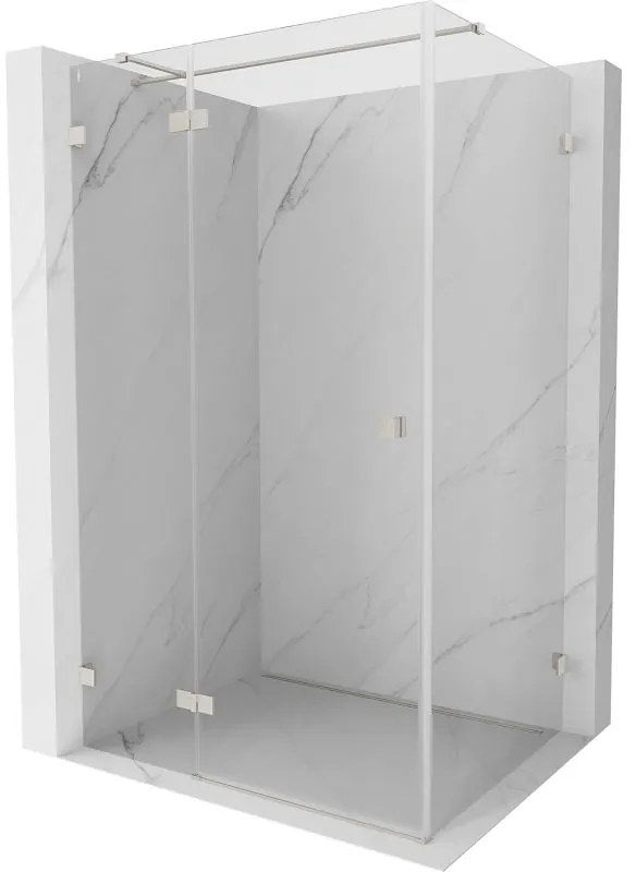 Mexen Lunar T, výklopný ľavý sprchový kút 140 x 70 cm, 8mm číre sklo, oceľový profil, 834T-140-070-97-00-L