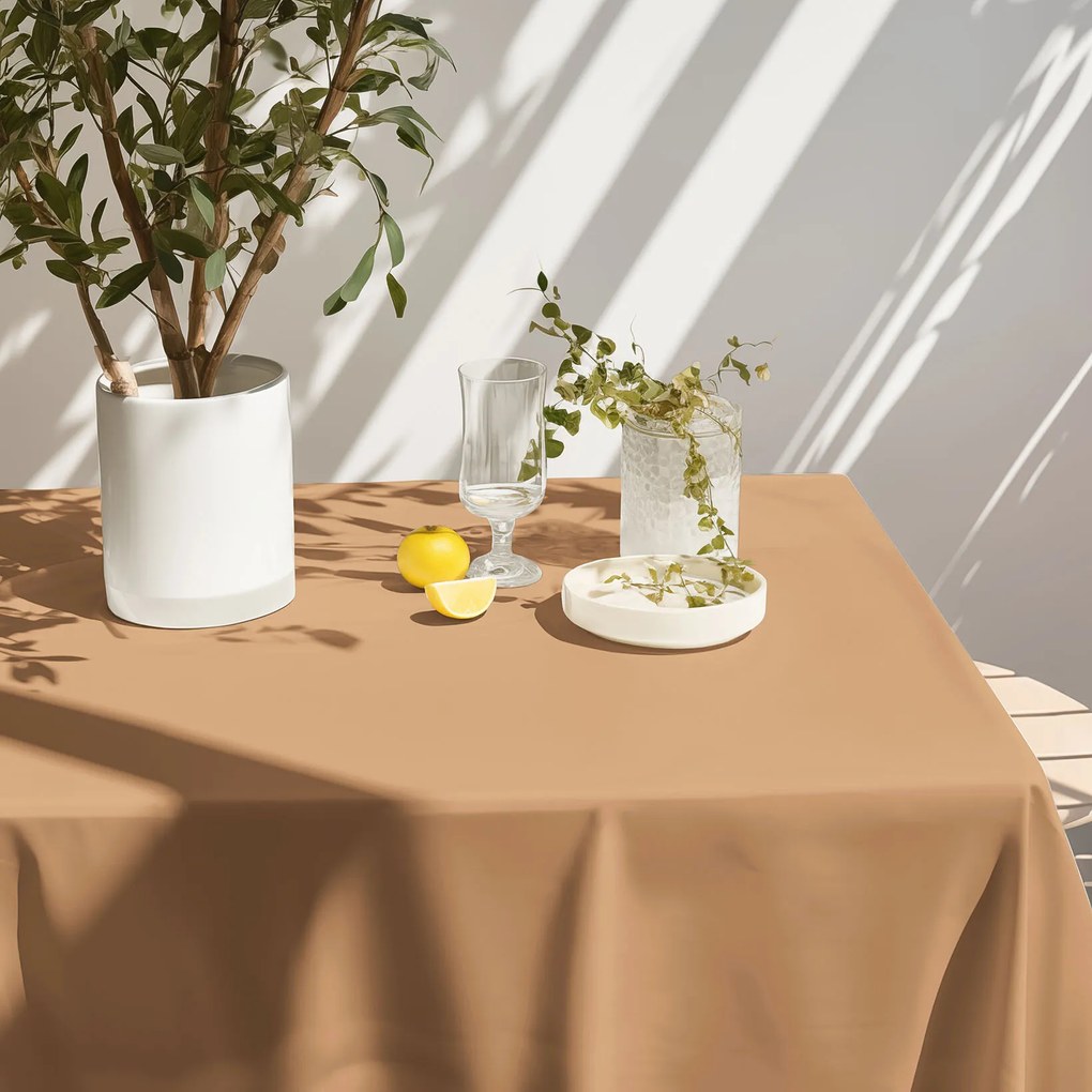 Goldea hranatý obrus 100% bavlnené plátno - jesenný hnedý 140 x 220 cm
