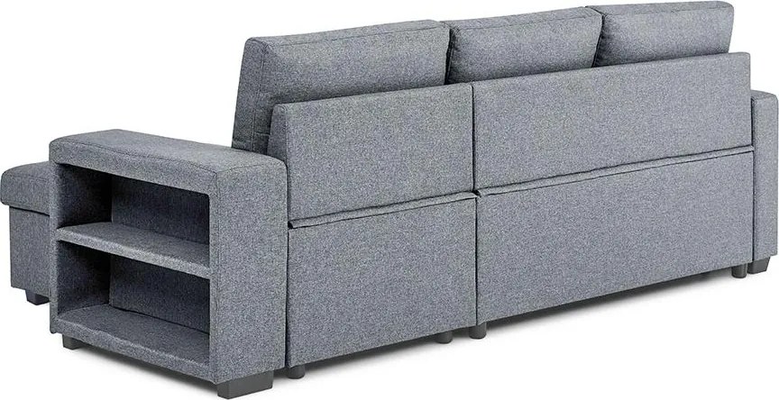 Univerzálna rohová rozkladacia sedacia súprava Catini PORTIVA s úložným priestorom a USB sivá