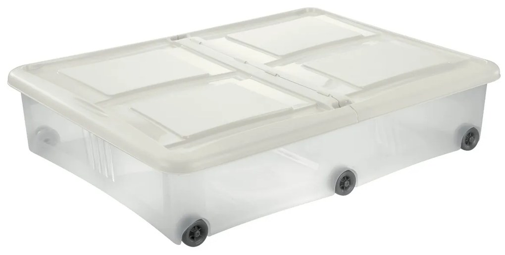 Tontarelli Úložný box s vekom Stockbox 61 l, transparentná/biela