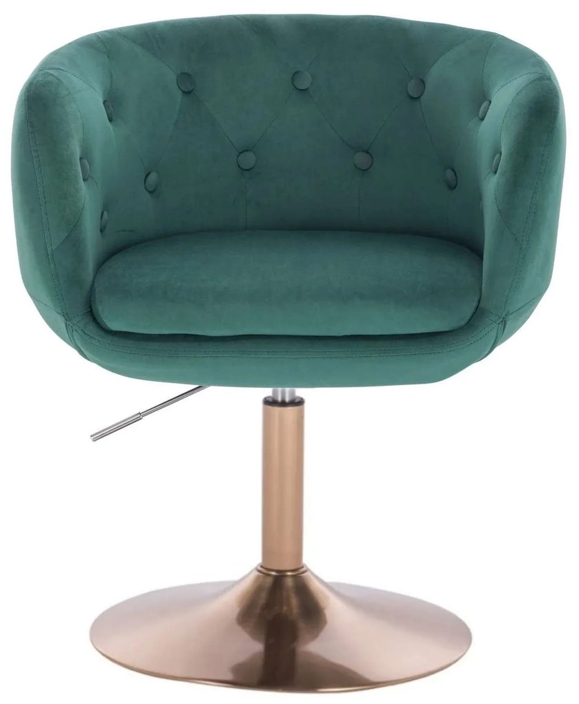 LuxuryForm DESIGN Kreslo MONTANA VELUR na zlatom tanieri - zelené