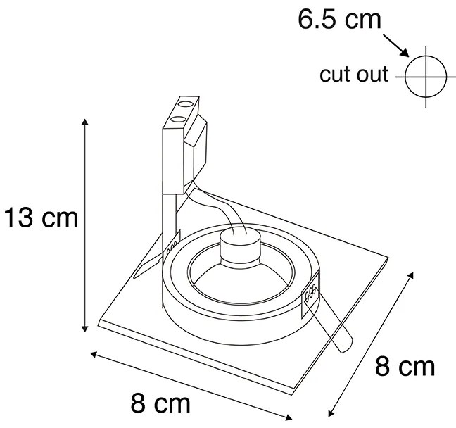 Sada 6 moderných zapustených bodových svetiel zlatá štvorcová IP44 - Xena