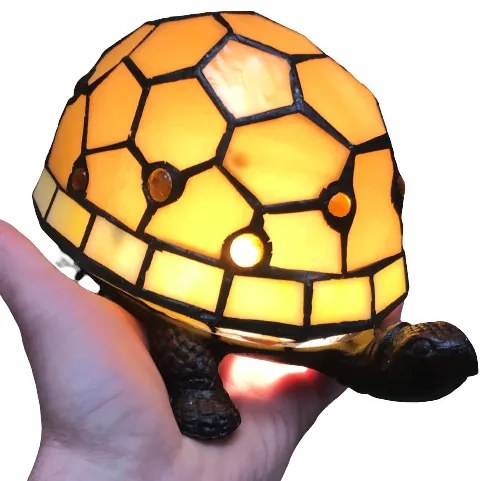 Detská lampa Tiffany KORYTNAČKA Yellow 21*14 cm