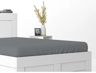 Bavlnené prestieradlo PURE s gumičkou, tmavosivé 160x200 cm