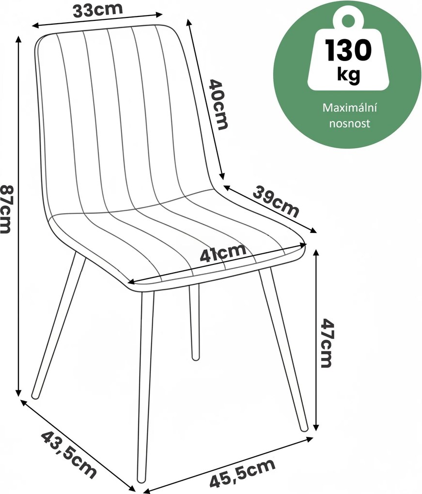 Čalouněná jídelní židle Livo lahvově zelená