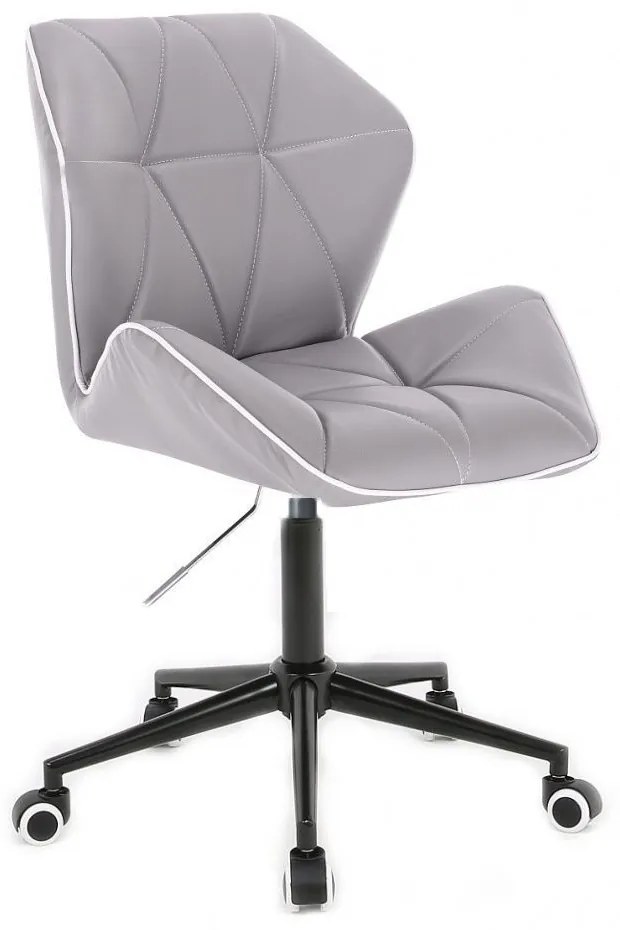 LuxuryForm DESIGN Stolička MILANO MAX na čiernej podstave s kolieskami - šedá