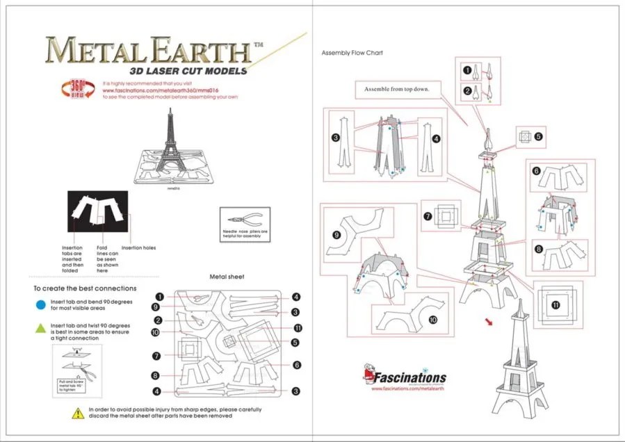 METAL EARTH 3D puzzle Eiffelova veža