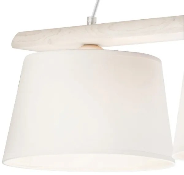 Závesný luster na lankách AIDA 3xE27/60W/230V, priemer 25 cm, dub/biela