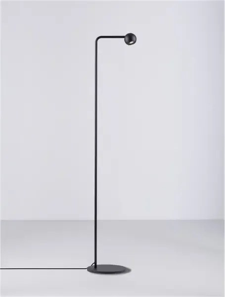 LED čierna stojaca lampa Sfera