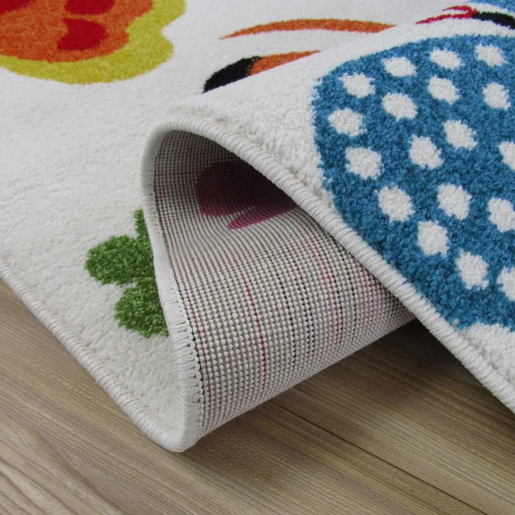 DY Detský krémový koberec s motívom Motýle 14 Rozmer: 300x400 cm