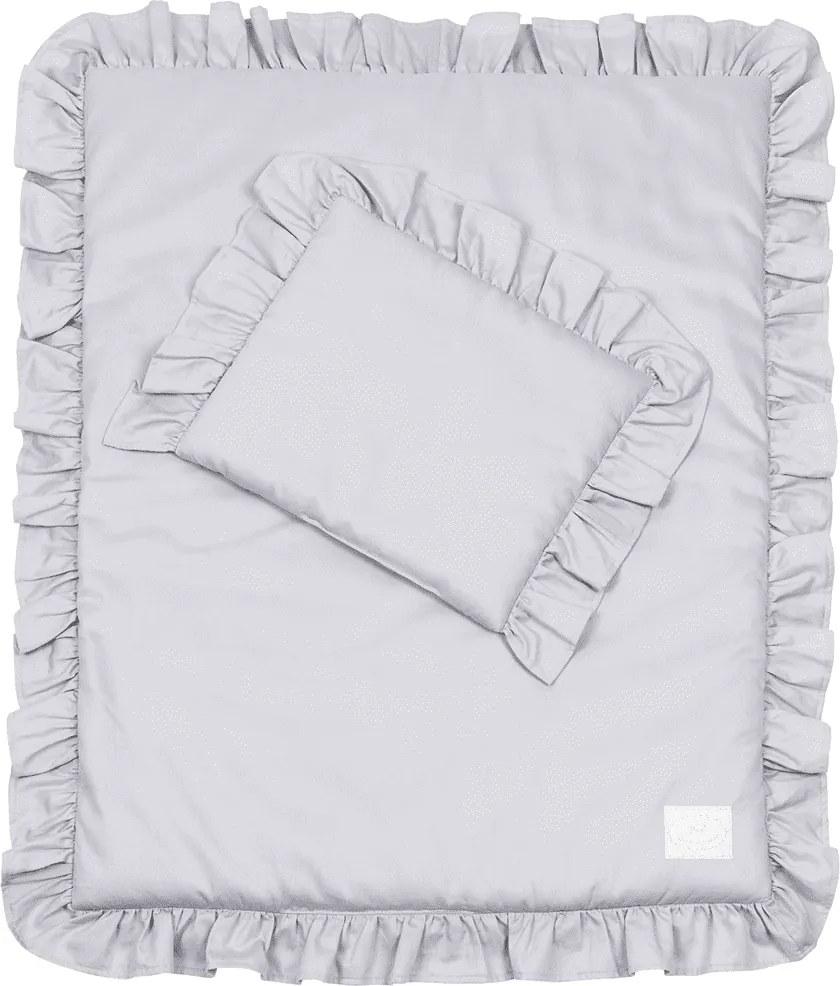 Sada do postieľok s volánom tmavo šedá 50x65cm