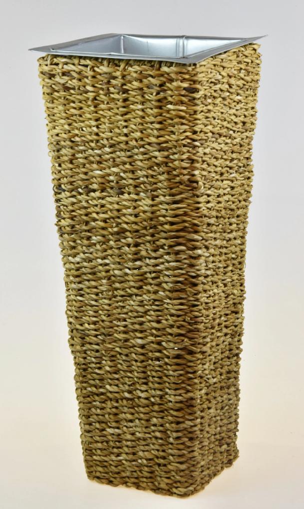 Hranatá váza prírodná Rozmery (cm): 20x20, v. 55