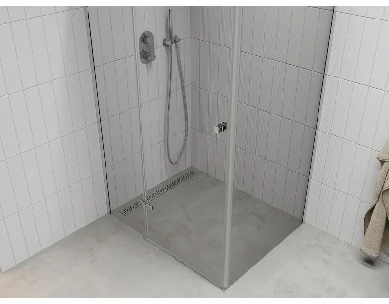 Mexen Roma, sprchovací kút 80 (dvere) x 70 (stena) cm, 6mm číre sklo, chrómový profil, 854-080-070-01-00