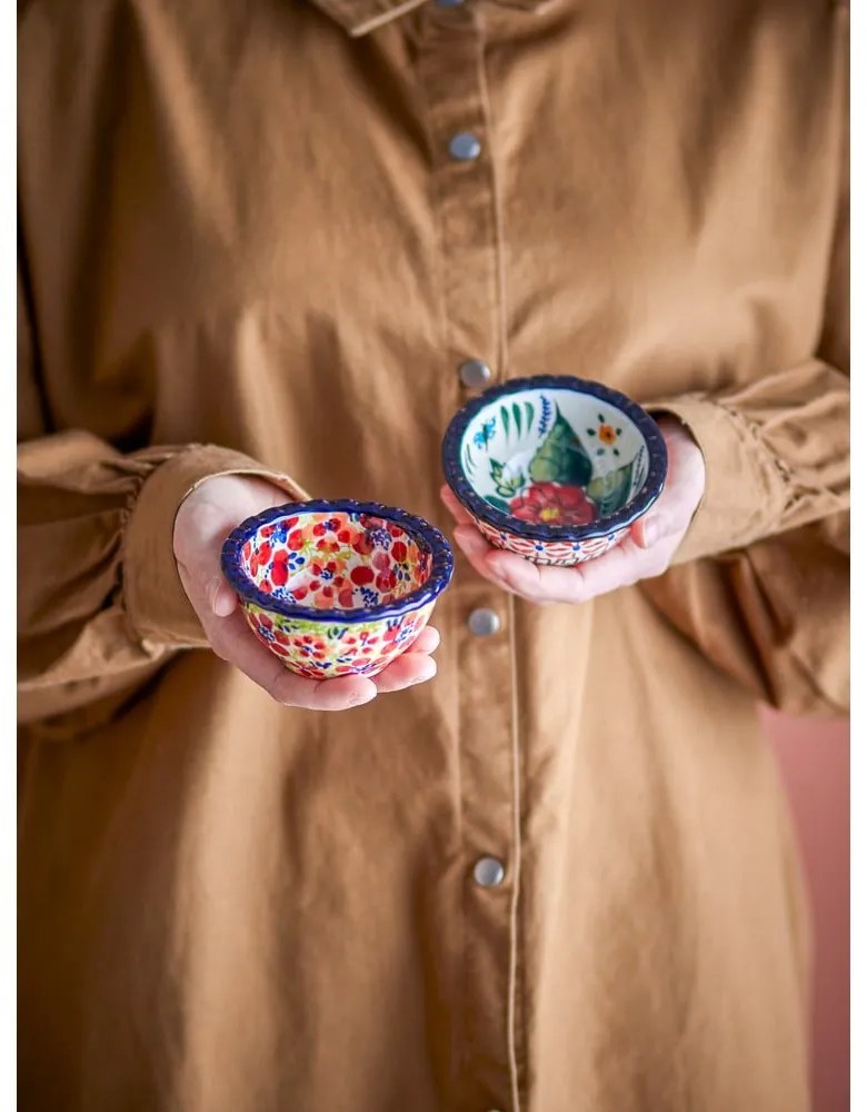 Červené servírovacie misky v súprave 2 ks z kameniny 95 ml Florist – Bloomingville