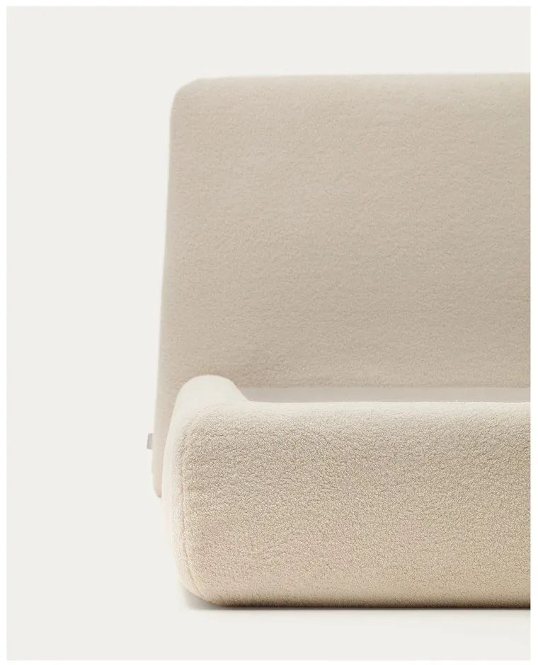 Béžová čalúnená dvojlôžková posteľ 180x200 cm Martina – Kave Home