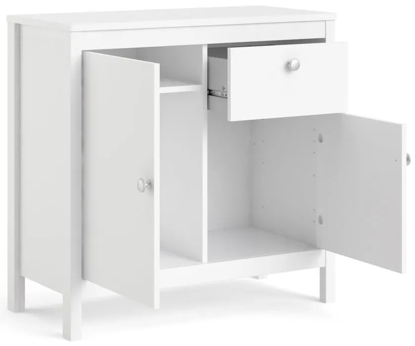 Biela nízka komoda 82x80 cm Madrid – Tvilum