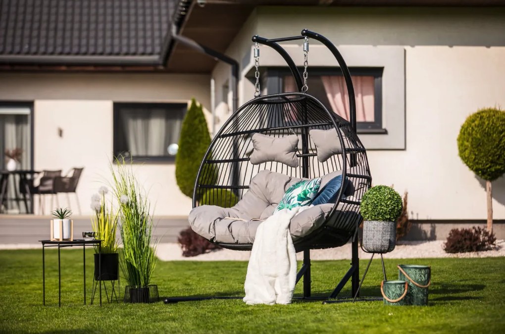 PROXIMA.store - Šnúrkové záhradné hojdacie kreslo GARDEN II FARBA: červená