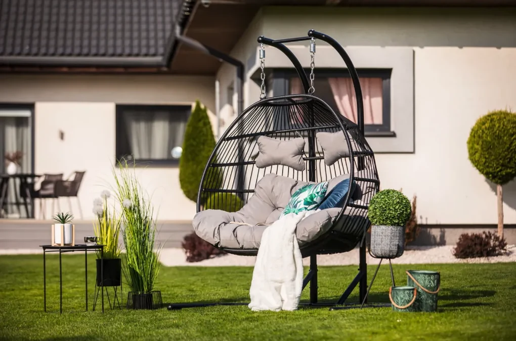 PROXIMA.store - Šnúrkové záhradné hojdacie kreslo GARDEN II FARBA: modrá