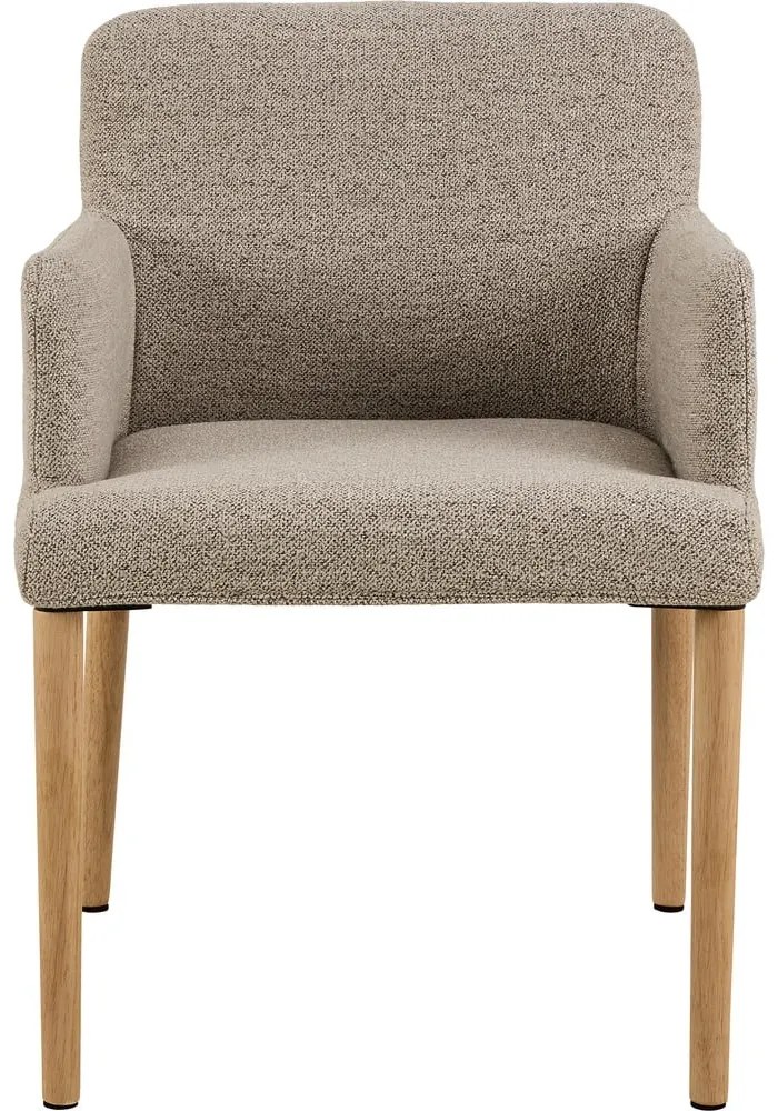 Béžové čalúnené jedálenské kreslo s podrúčkami Zoe – Actona