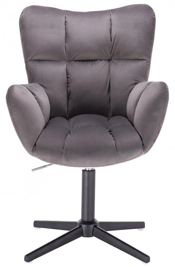 LuxuryForm DESIGN Otočné kreslo AURORA VELUR na čiernom kríži - tmavosivé