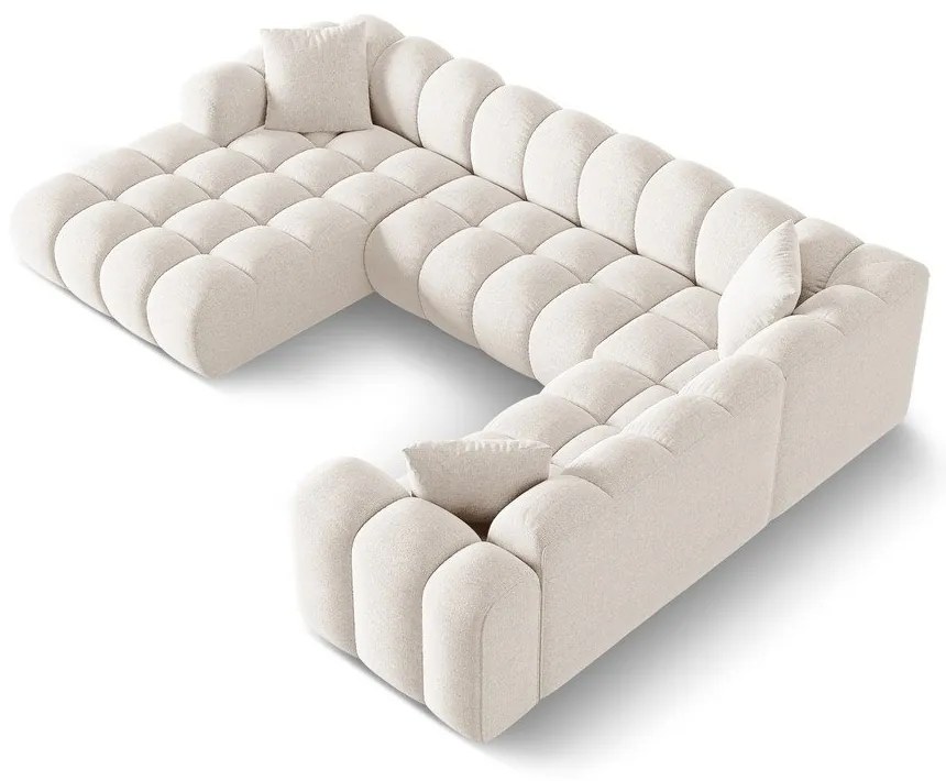 Krémová ženilková rohová pohovka (pravý roh/do tvaru "U") Treno – Cosmopolitan Design