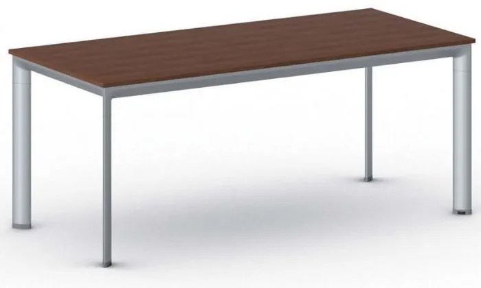 Rokovací kancelársky stôl PRIMO INVITATION, 180x80 cm, sivostrieborná podnož, čerešňa