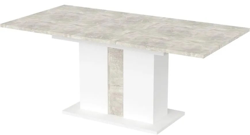 Rozkladací stôl Grays 134/174x90cm Beton/Bela