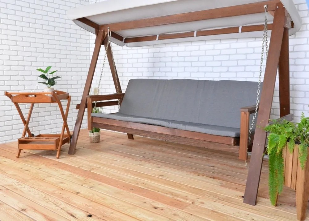 ADELAIDA drevená záhradná hojdačka - taupe