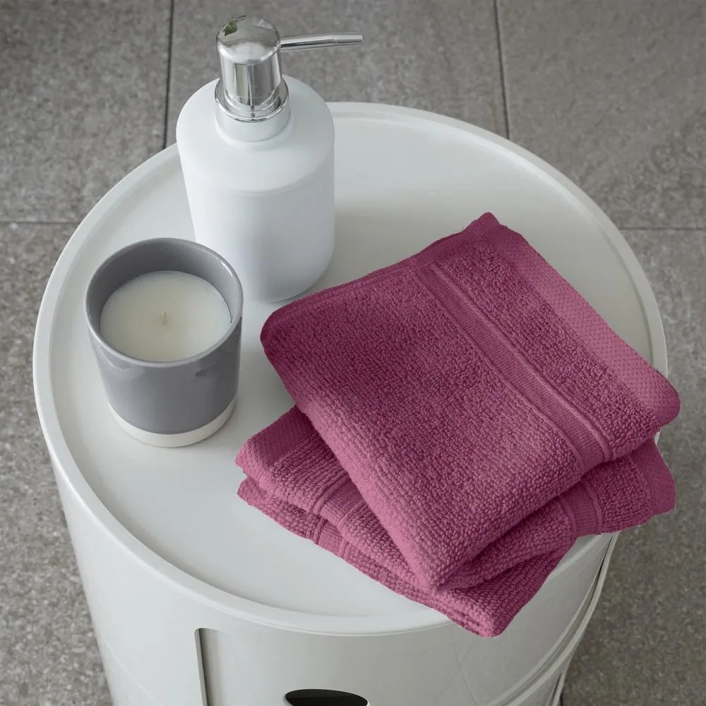 Tmavoružové froté bavlnené uteráky v súprave 2 ks 30x30 cm Zero Twist – Catherine Lansfield