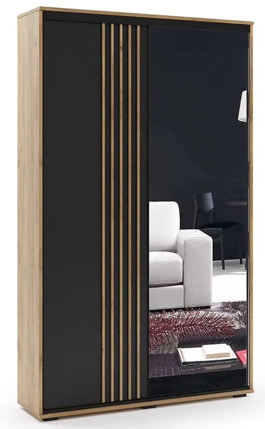 Skriňa Milo 150 čierna+craft zlatá