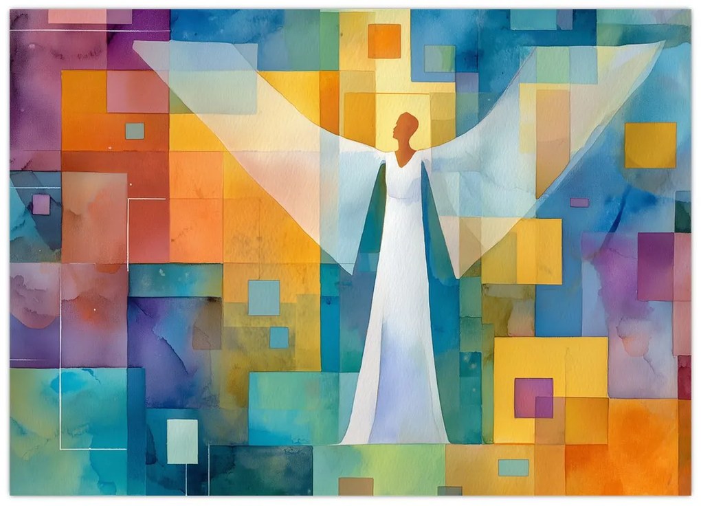 Obraz - Geometrický anjel (70x50 cm)